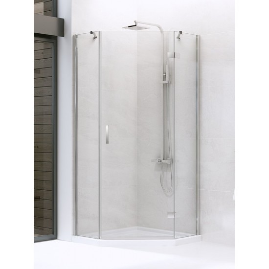 Душевой уголок New Trendy NEW AZURA 90x90 L пятиугольная, стекло прозрачное