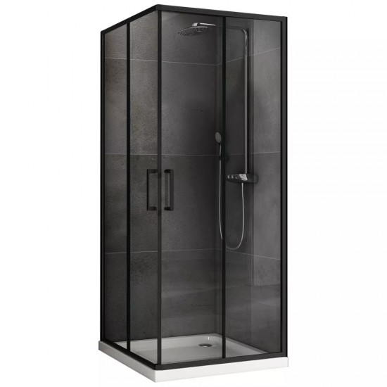 Душевой уголок ABBER Schwarzer Diamant AG02100B 100x100 прозрачное стекло / черный профиль