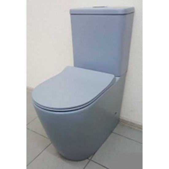 Унитаз напольный Ceramalux 1941 безободковый SoftClose, матовый серый
