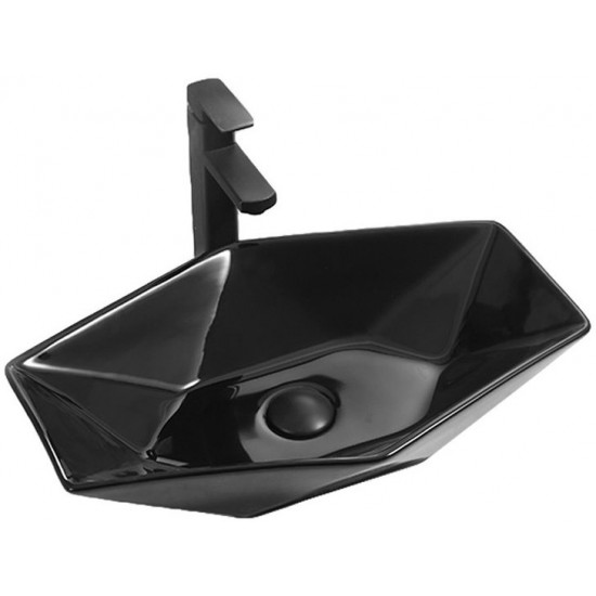Умывальник накладной Calani Madison Black 57x36,5 черный