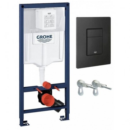 Инсталляция Grohe для подвесного унитаза 3 в 1 Solido черная клавиша 38811KF0