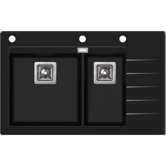 Кухонная мойка Aquasanita Delicia Plus GQD 150 B 601 AW 86x54 Black Metallic
