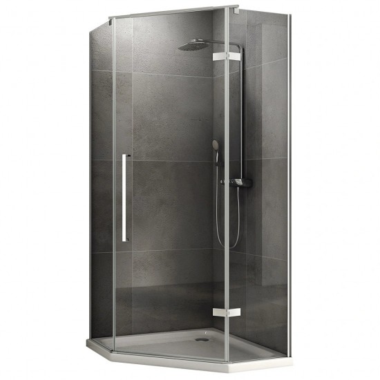 Душевой уголок ABBER Ewiges Wasser AG05080 80x80 прозрачное стекло / хром профиль