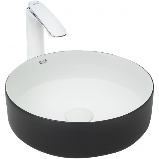 Умывальник накладной Welt-Wasser ELBACH M3134 BW 35,5x35,5 черный/белый