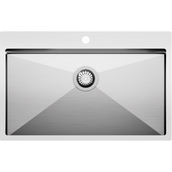 Кухонная мойка Aquasanita Steel LUNA 100 M 79x50,5 хром