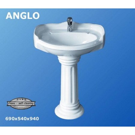 Умывальник Porta Anglo 69x54 с пьедесталом