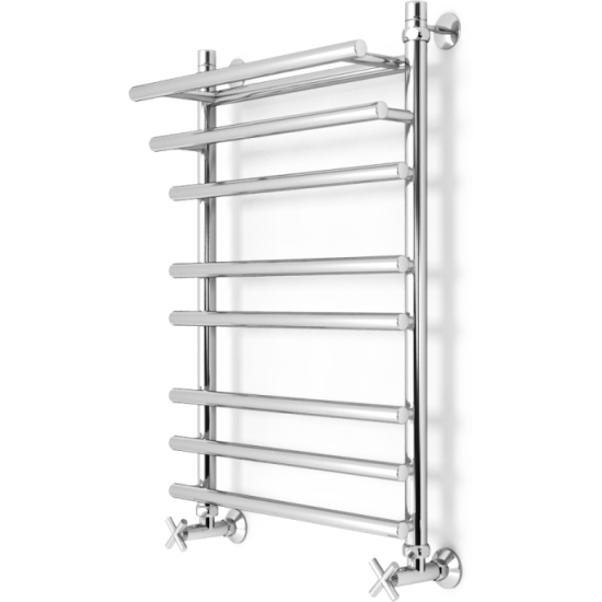 Полотенцесушитель Zorg Platinum Plus 500/800 50x80 с полкой, нижнее подключение, хром