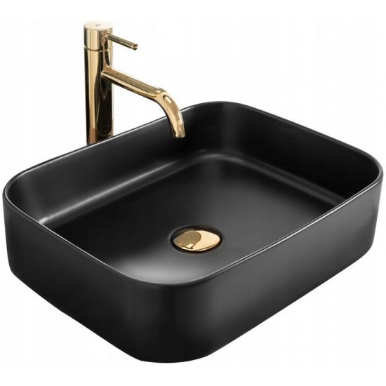 Умывальник Rea Kaya Black 46x36 черный