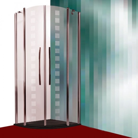 Душевой уголок Roth (Roltechnik) Tower Line TR2/90 DP 90x90 хром/печатный узор с черным поддоном и сифоном