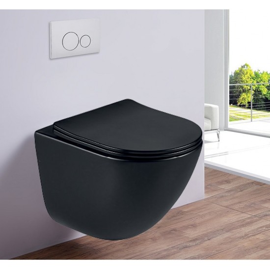 Унитаз подвесной Esbano Lotus MB 54x34 сиденье Duroplast с микролифтом, черный матовый