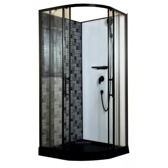 Душевая кабина Esbano ESB-80C 80x80 стекла прозрачные, задние стенки декор, без крыши