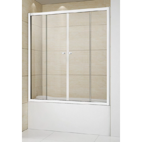 Шторка на ванну Cezares RELAX-VF-2-160/145-C-Bi 160x145 стекло прозрачное, профиль жемчужно-серый