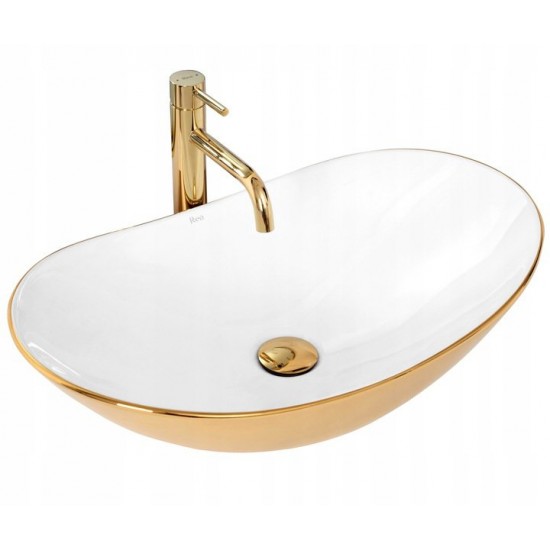 Умывальник Rea Royal Gold White 60,5x36 золото/белый