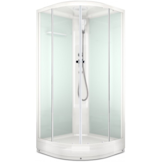 Душевая кабина Domani-Spa Delight 88 80x80 сатин матированное стекло / белые стенки с крышей