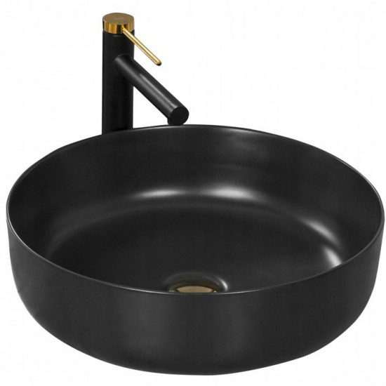 Умывальник Rea Elma Black Matt 45x45 черный матовый