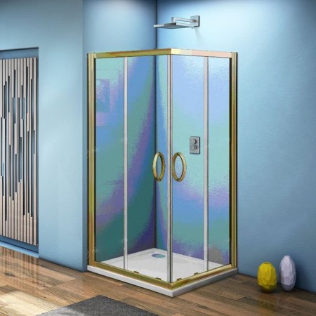 Душевой уголок GoodDoor JAZZE JAZZE CR-80-C-G 80x80 стекла прозрачные, профиль золото