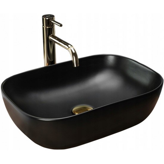 Умывальник Rea Belinda Black Matt Slim 46,5x33,5 черный матовый
