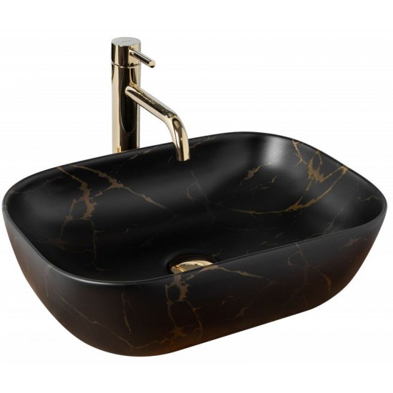 Умывальник Rea BELINDA Black Marble Matt 46,5x33,5