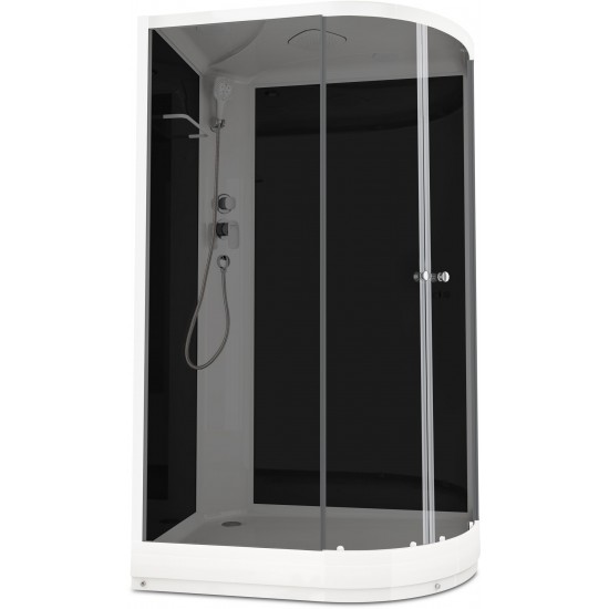 Душевая кабина Domani-Spa Delight 128 120x80 тонированное стекло / черные стенки с крышей (левая)