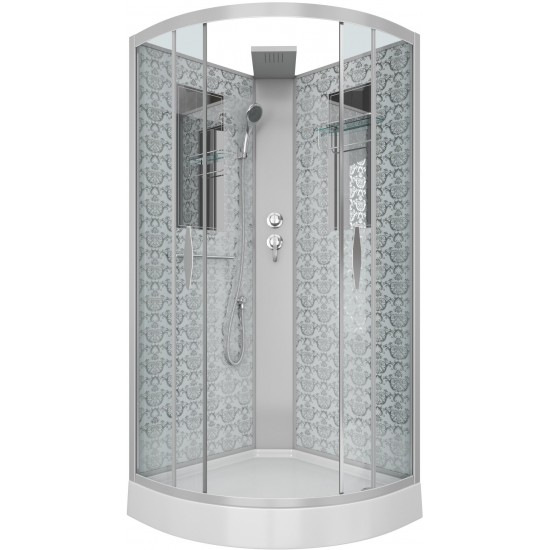 Душевая кабина Niagara Lux NG-7715WBK 90x90 серебро, без крыши Душевая кабина Niagara Lux NG-7715WBK 90x90 серебро, без крыши