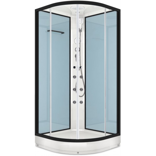 Душевая кабина Domani-Spa Delight 99 90x90 прозрачное стекло / голубые стенки с крышей с гидромассажем