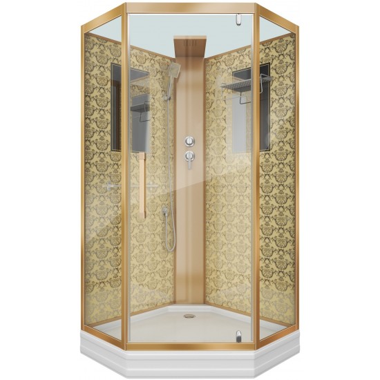 Душевая кабина Niagara Lux NG-7717GBK 100x100 золото, без крыши Душевая кабина Niagara Lux NG-7717GBK 100x100 золото, без крыши