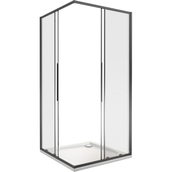 Душевой уголок GoodDoor Idea CR-100-C-B 100x100 стекла прозрачные, профиль черный