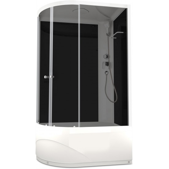 Душевая кабина Domani-Spa Delight 128 High 120x80 тонированное стекло / черные стенки с крышей (правая)
