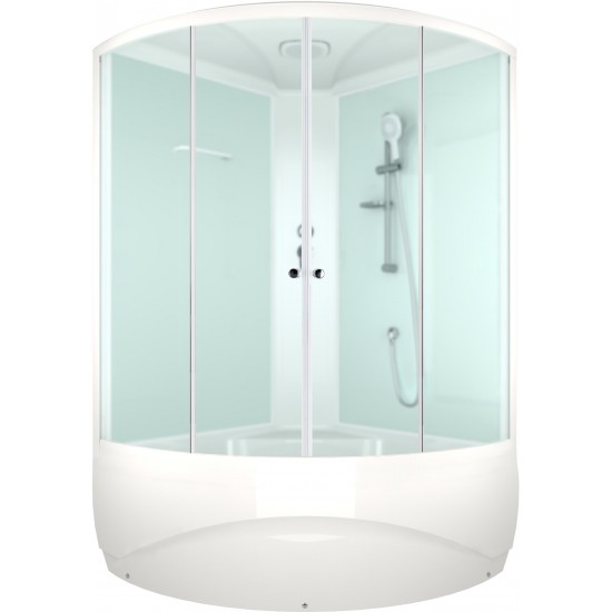 Душевая кабина Domani-Spa Vitality high 120x120 сатин-матированное стекло / белые стенки с крышей