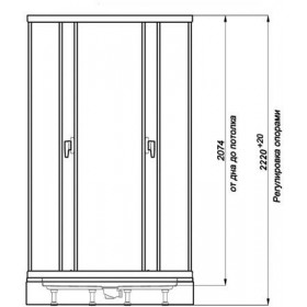 Душевая кабина Triton Гидрус 3 90x90 (передние стекла лен, задние стенки белые)