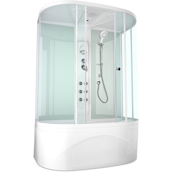 Душевая кабина с ванной Domani-Spa Neat high 150x81 прозрачное стекло / белые стенки с гидромассажем