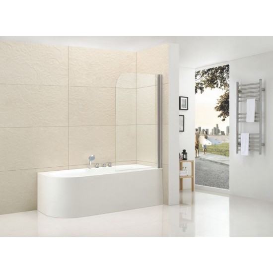 Шторка на ванну Cezares ECO-O-V-1-80/140-P-Cr-R 80x145 стекло матовое, профиль хром (правая)