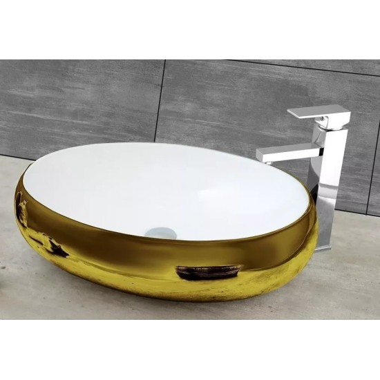 Умывальник Rea MELANIA GOLD / WHITE REAU1050 60x40