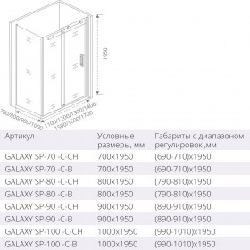 Боковая часть GoodDoor Galaxy SP-80-C-B 80x195