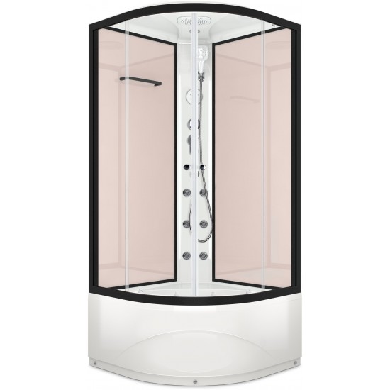 Душевая кабина Domani-Spa Delight 99 High 90x90 прозрачное стекло / розовые стенки с крышей с гидромассажем