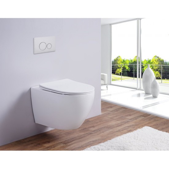 Унитаз подвесной Esbano Azalea W 36,5x49 белый глянец с сиденьем SoftClose