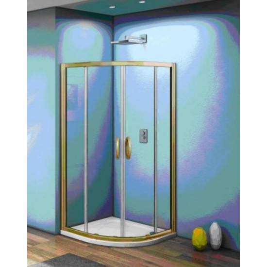 Душевой уголок GoodDoor JAZZE R-80-C-G 80x80 стекла прозрачные, профиль золото