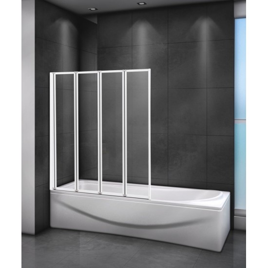Шторка на ванну Cezares RELAX-V-4-90/140-P-Bi-L 90x140 стекло матовое, профиль жемчужно-серый (левый)