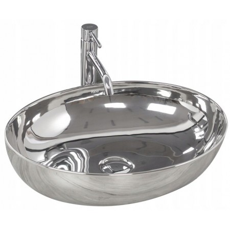 Умывальник Rea CAROLA Slim Silver 51x39 серебро