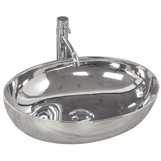 Умывальник Rea CAROLA Slim Silver 51x39 серебро