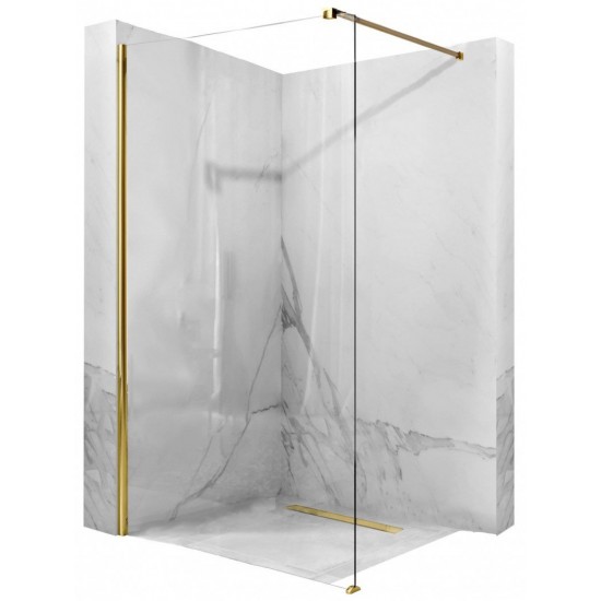 Душевой уголок Rea AERO Gold N 80 Walk In 80x195 стекла прозрачные, профиль золото