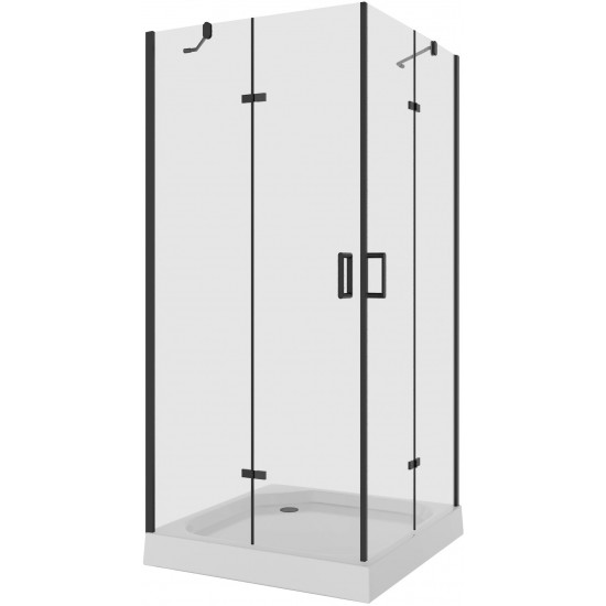 Душевой уголок Niagara Nova NG-6814-08 BLACK 100x100 без поддона прозрачное стекло
