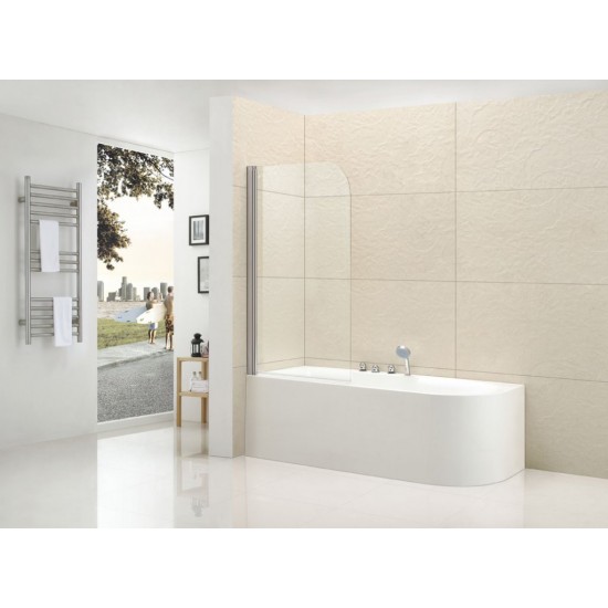 Шторка на ванну Cezares ECO-O-V-1-80/140-P-Cr-L 80x145 стекло матовое, профиль хром (левая)
