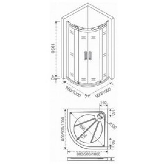 Душевой уголок GoodDoor Galaxy R-100-C-CH 100x100