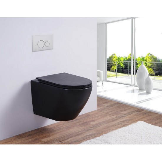 Унитаз подвесной Esbano Azalea MB 36,5x49 черный матовый