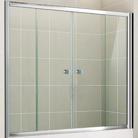 Шторка на ванну Cezares PRATICO-VF-2-150/140-P-Cr 150x140 стекло матовое, профиль хром