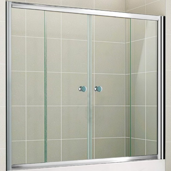 Шторка на ванну Cezares PRATICO-VF-2-150/140-P-Cr 150x140 стекло матовое, профиль хром