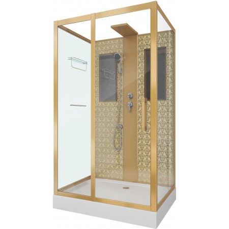 Душевая кабина Niagara Lux NG-7711GBK 120x90 золото, без крыши