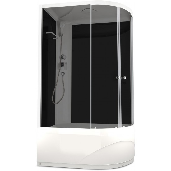 Душевая кабина Domani-Spa Delight 128 High 120x80 тонированное стекло / черные стенки с крышей (левая)