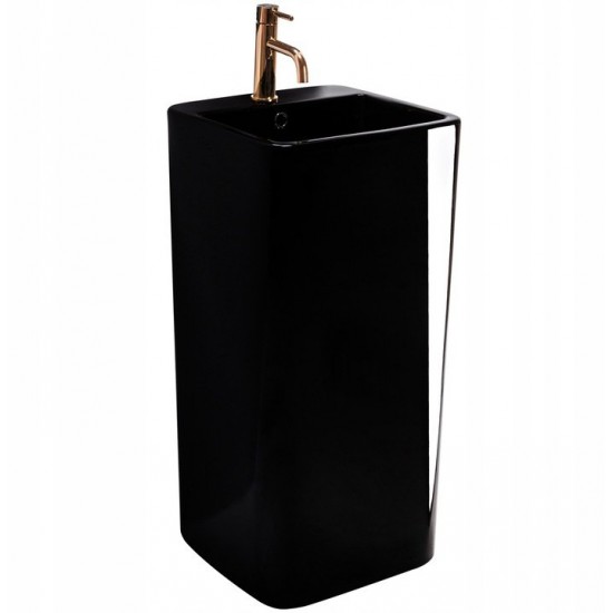 Умывальник напольный Rea Mia Black 40,5x40,5 черный